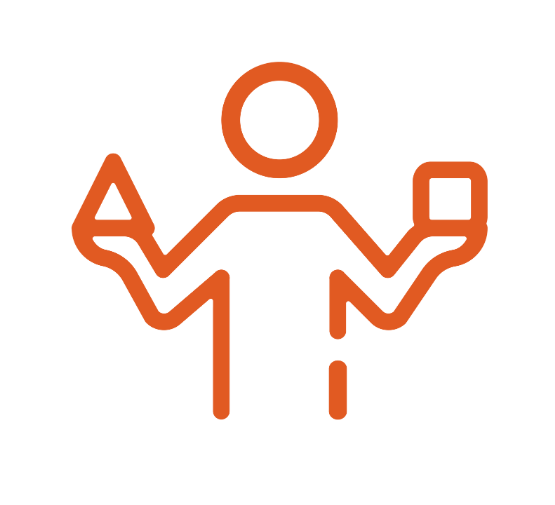 Icon Person mit zwei Optionen